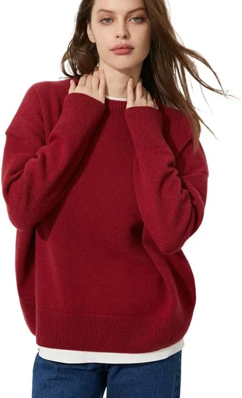 Women's Lightweight Soft Petite Crewneck Lightweight Solid Plain Sweaters Fall Winter Pullover Jumper Tops
