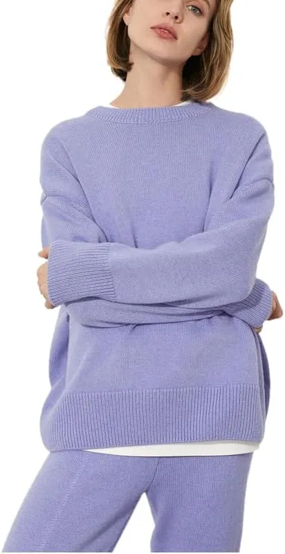 Women's Lightweight Soft Petite Crewneck Lightweight Solid Plain Sweaters Fall Winter Pullover Jumper Tops