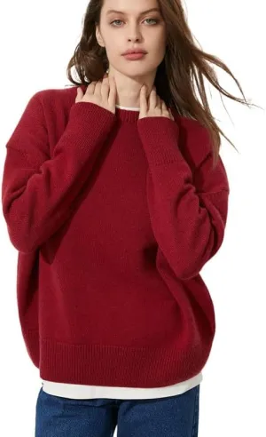 Women's Lightweight Soft Petite Crewneck Lightweight Solid Plain Sweaters Fall Winter Pullover Jumper Tops