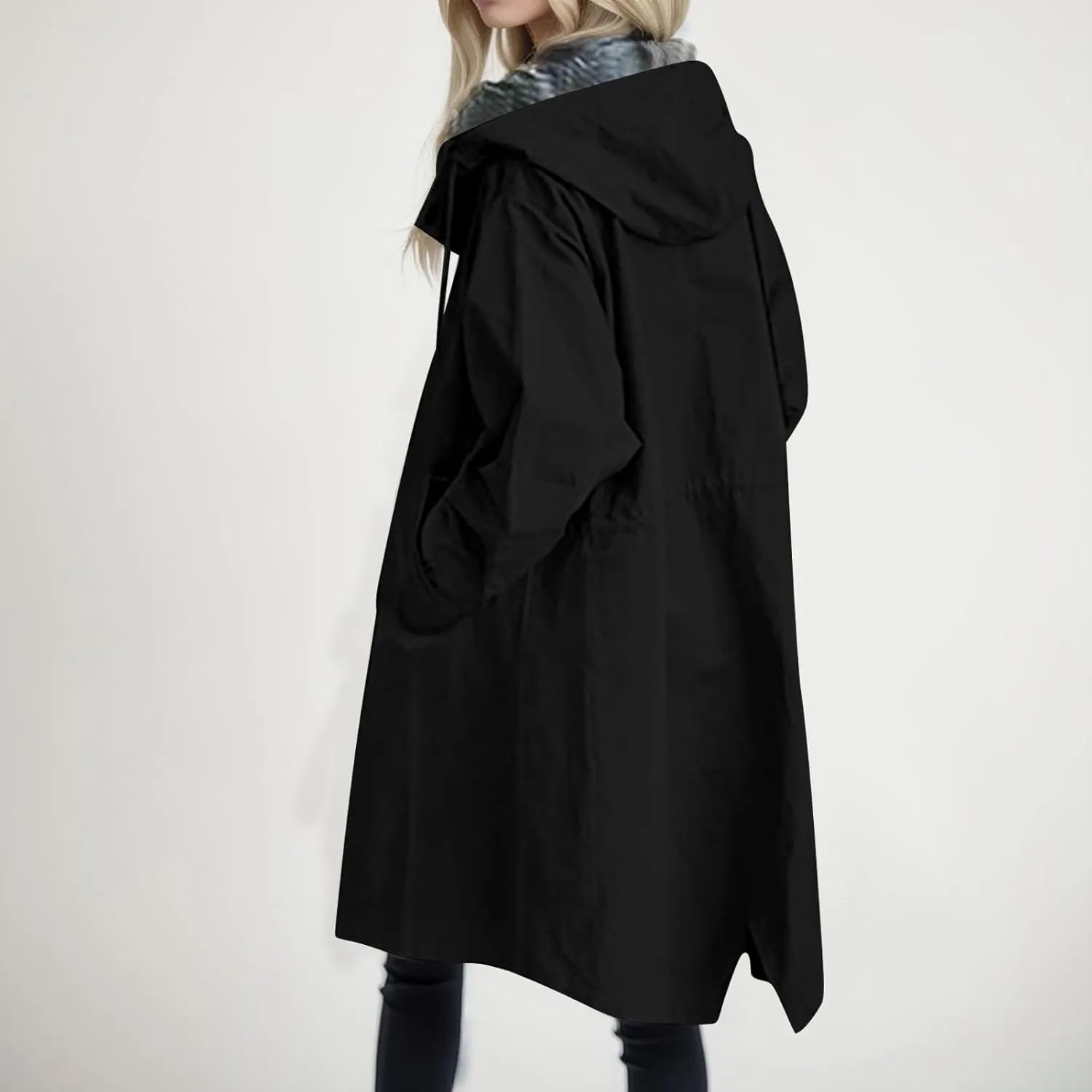 Womens Lightwight Loose Fit Long Jackets Long Sleeve Button Down Oversized Windbreaker Casual Open Front Cardigans