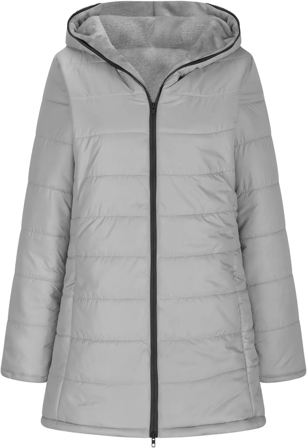 Women's Long Winter Puffer Coat Waterproof Warm Zip Up Down Jacket Faux Fur Hooded Warm Parka Jackets