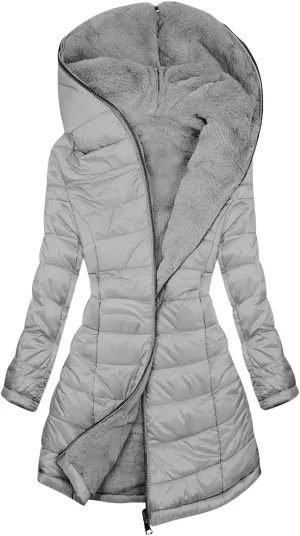 Women's Long Winter Puffer Coat Waterproof Warm Zip Up Down Jacket Faux Fur Hooded Warm Parka Jackets