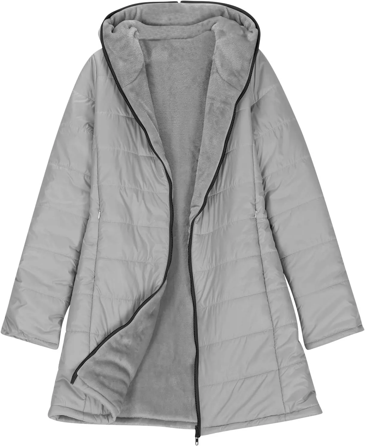 Women's Long Winter Puffer Coat Waterproof Warm Zip Up Down Jacket Faux Fur Hooded Warm Parka Jackets