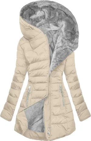 Women's Long Winter Sherpa Lined down Coat Jackets Hood Thicken Parka Warm Puffer Jacket Outdoor Windproof Ski Coats