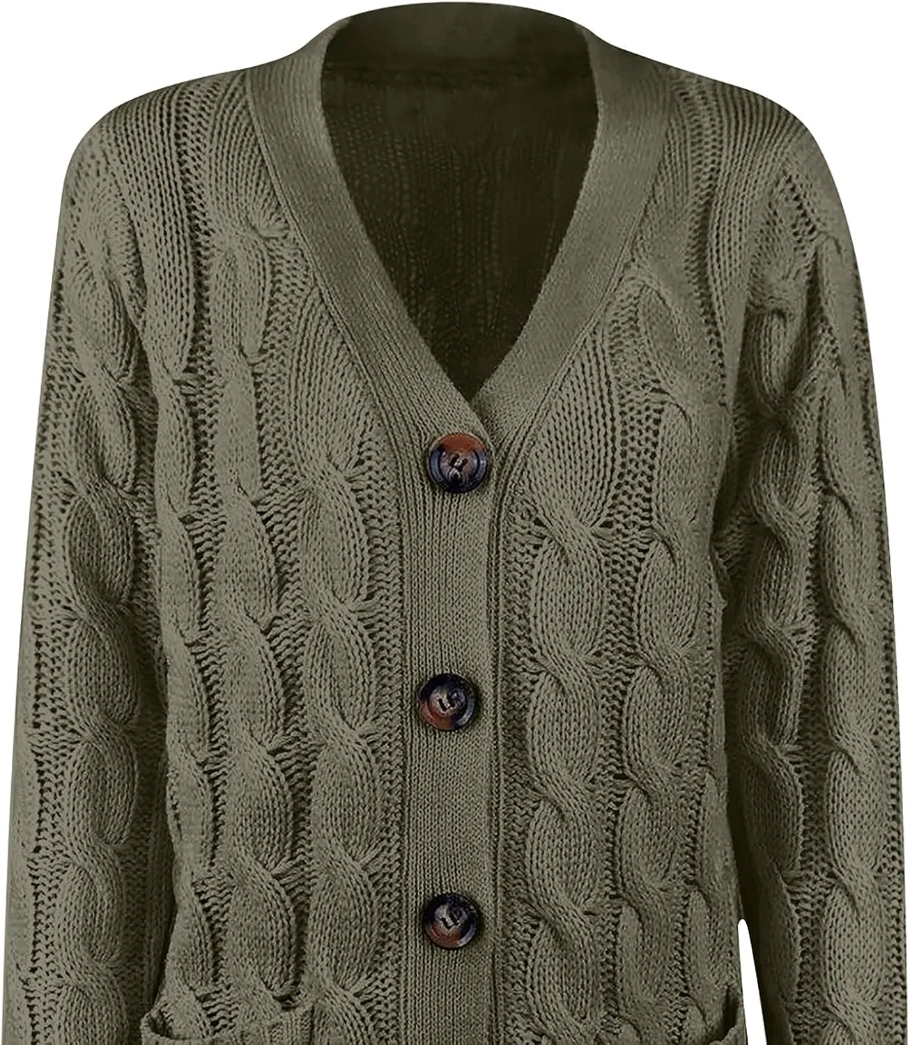 Women's Open Front Cardigan Slouchy Sweaters Fashion Button Down Cable Knit Chunky Oversized Knitwear Outwear Coats