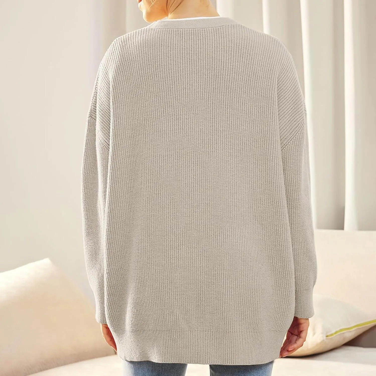 Women's Oversized Cardigan Sweaters Long Sleeve Button Down Open Front Knit Sweater 2024 Fall Fashion Outfits Knitwear