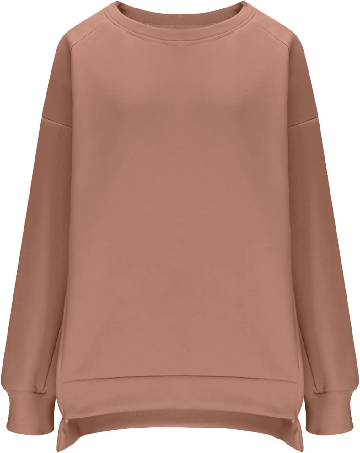 Womens Oversized Crewneck Sweatshirts Long Sleeve High Low Pullover Tops Fall Fashion Tops Winter Comfy Clothes 2024