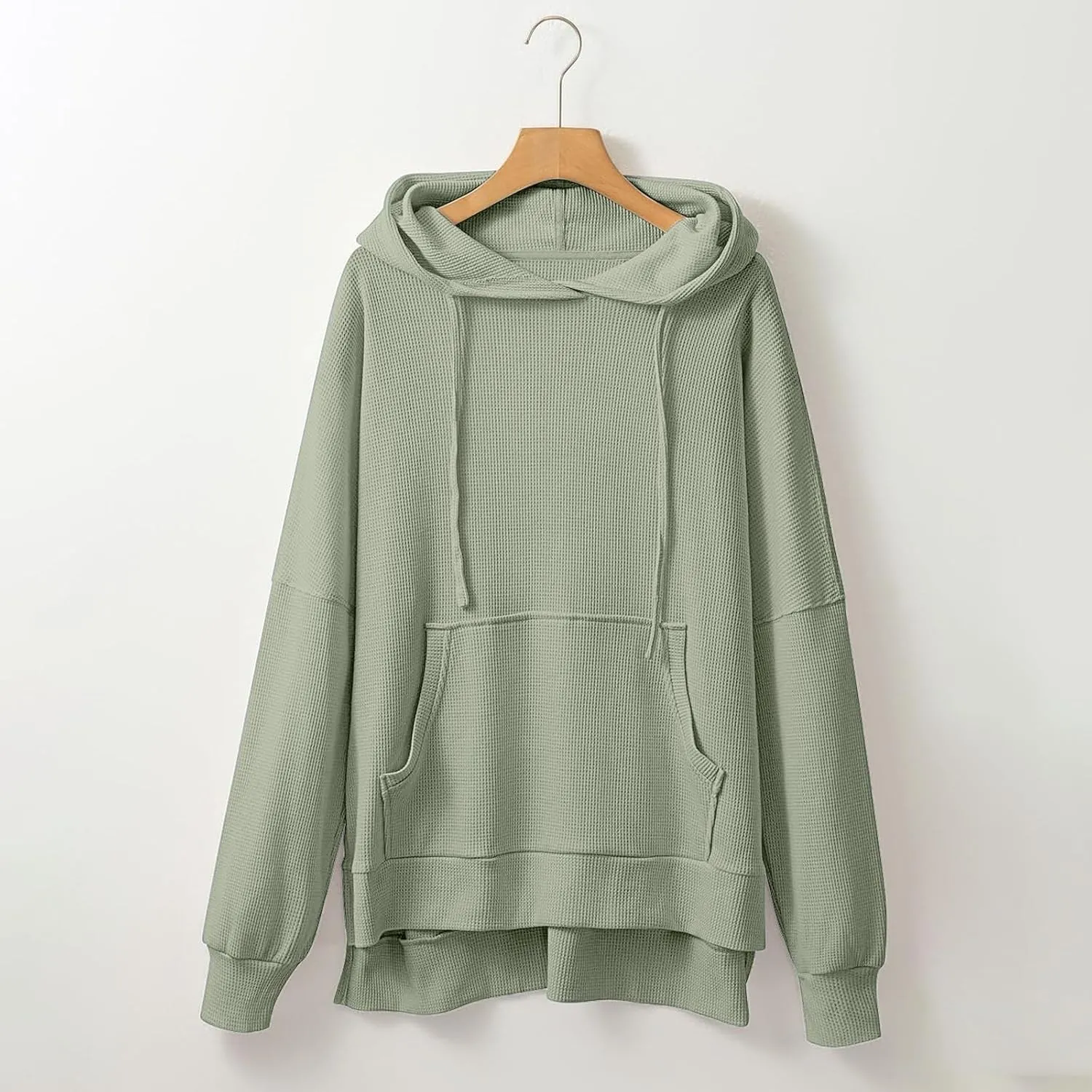 Womens Oversized Hoodies Casual Long Sleeve Drawstring Hooded Side Split Loose Sweatshirts Fall Workout Pullover Tops