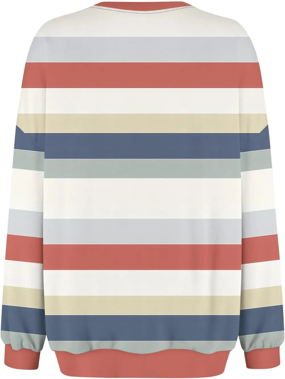 Women's Oversized Pullover Striped Sweatshirt Soft Crew Neck Fall Sweaters for Women Trendy 2024
