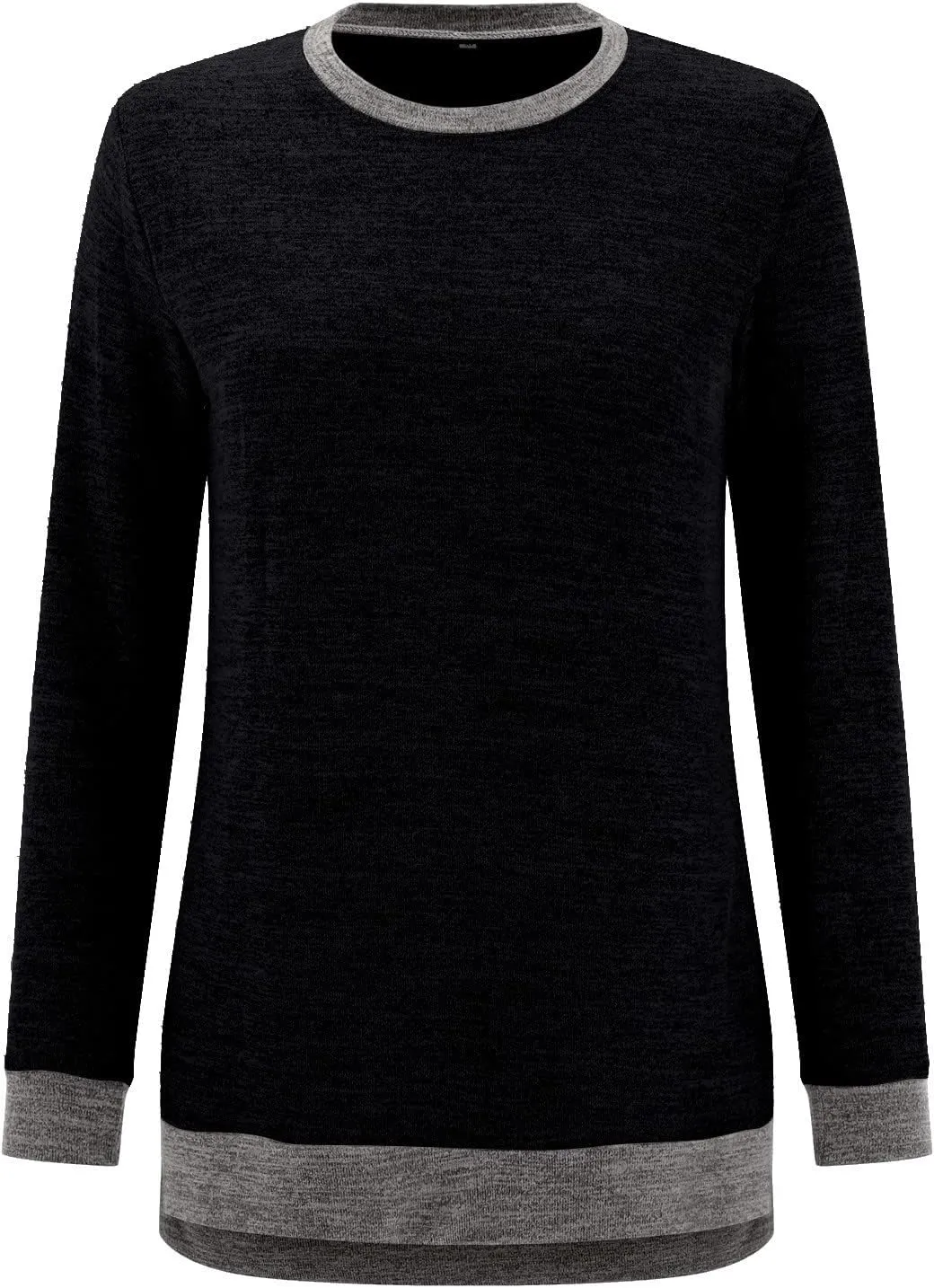 Women's Oversized Shirts Dressy Long Sleeve Crewneck Side Split Loose Casual Pullover Tops Fall Lightweight Tunics