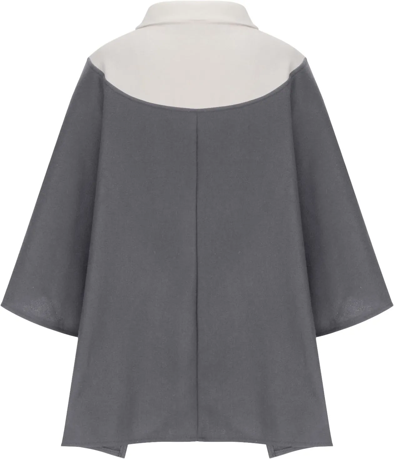 Womens Plus Size Peacoat Jacket Wool Blend Jacket Stand Collar Zip Up Jacket Loose Coat Batwing Long Sleeve Cardigan