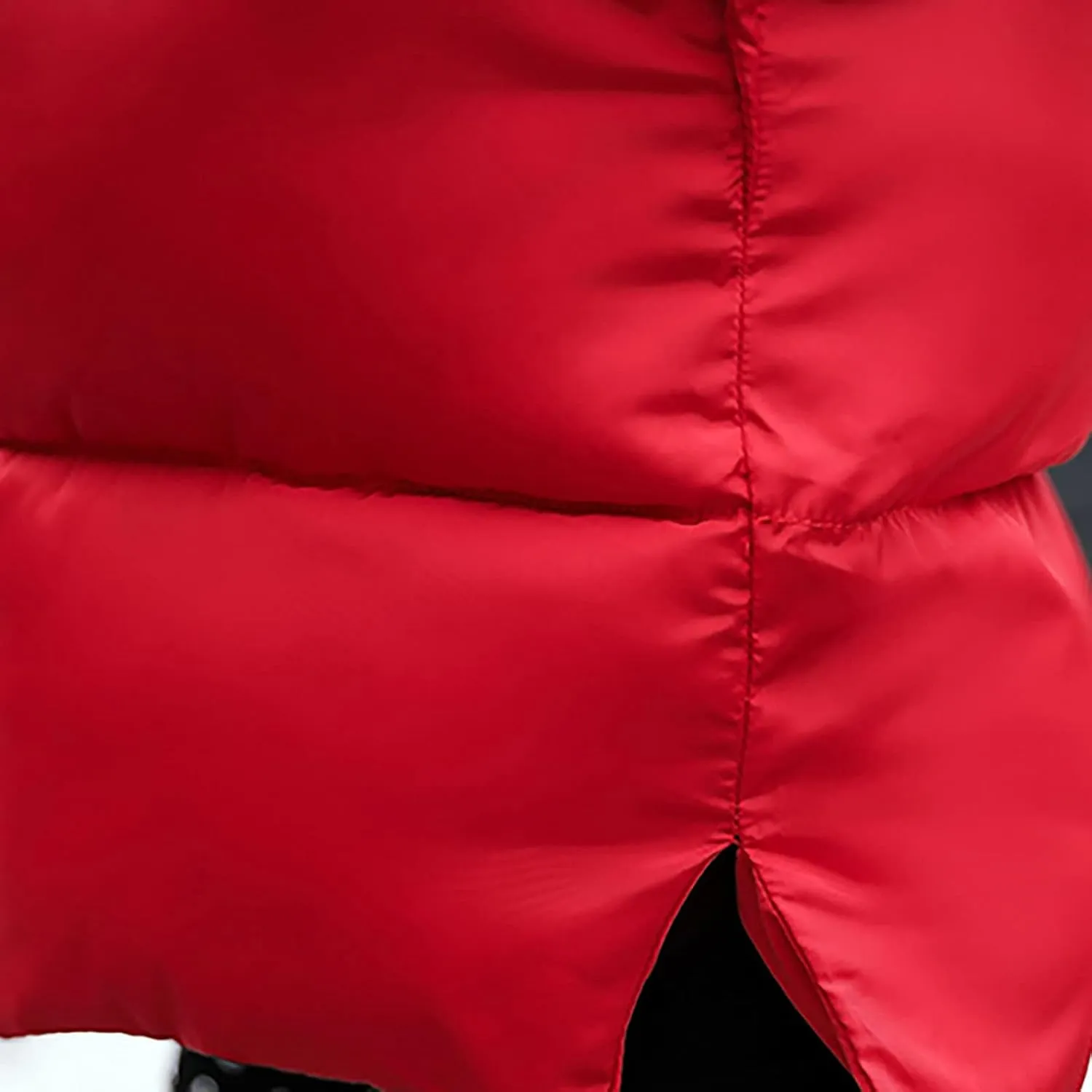 Womens Puffer Jacket Packable Down Coat Button Padded Quilted Outwear With Faux Fur Hood Thicken Fleece Lined Jackets