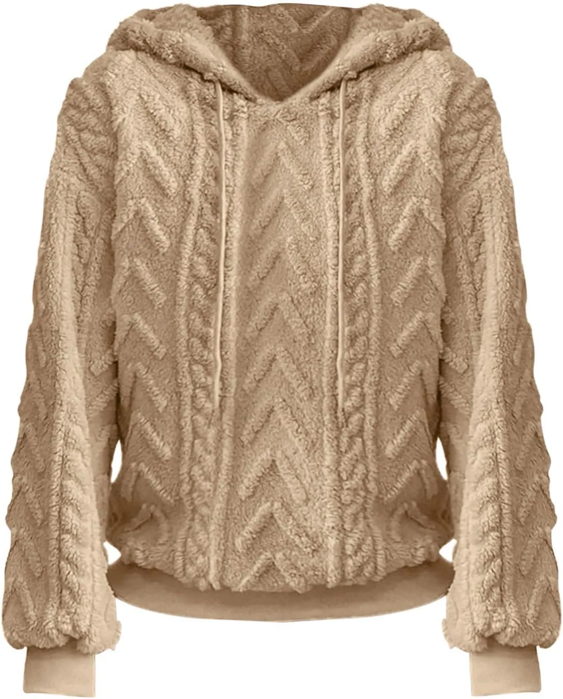 Women’s Slub Knit Full-Zip Hoodie Women's Solid Plush Spliced Women's New Long Sleeve Pullover Fall Outfits with