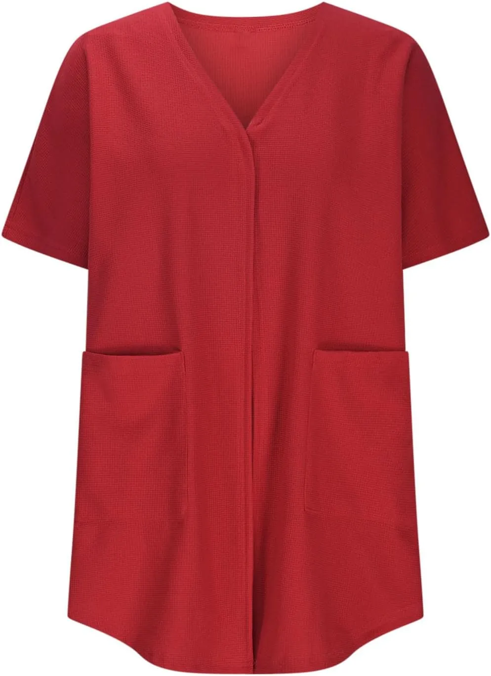 Women's Summer Waffle Cardigan Fashion Lightweight Short Sleeve Open Front Cardigans Beach Cover Up with Pockets