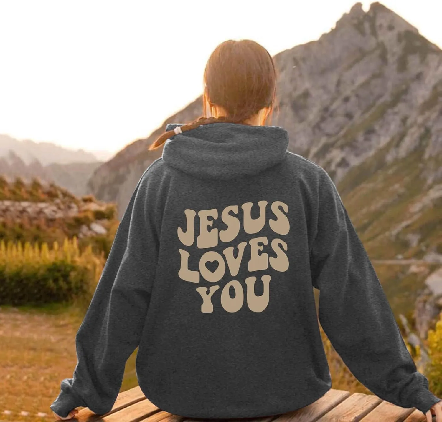 Women's Sweatshirt Plus Size Casual Jesus Letter Print Pullover Sweaters for Women Y2k Hoodies for Women Plus Size