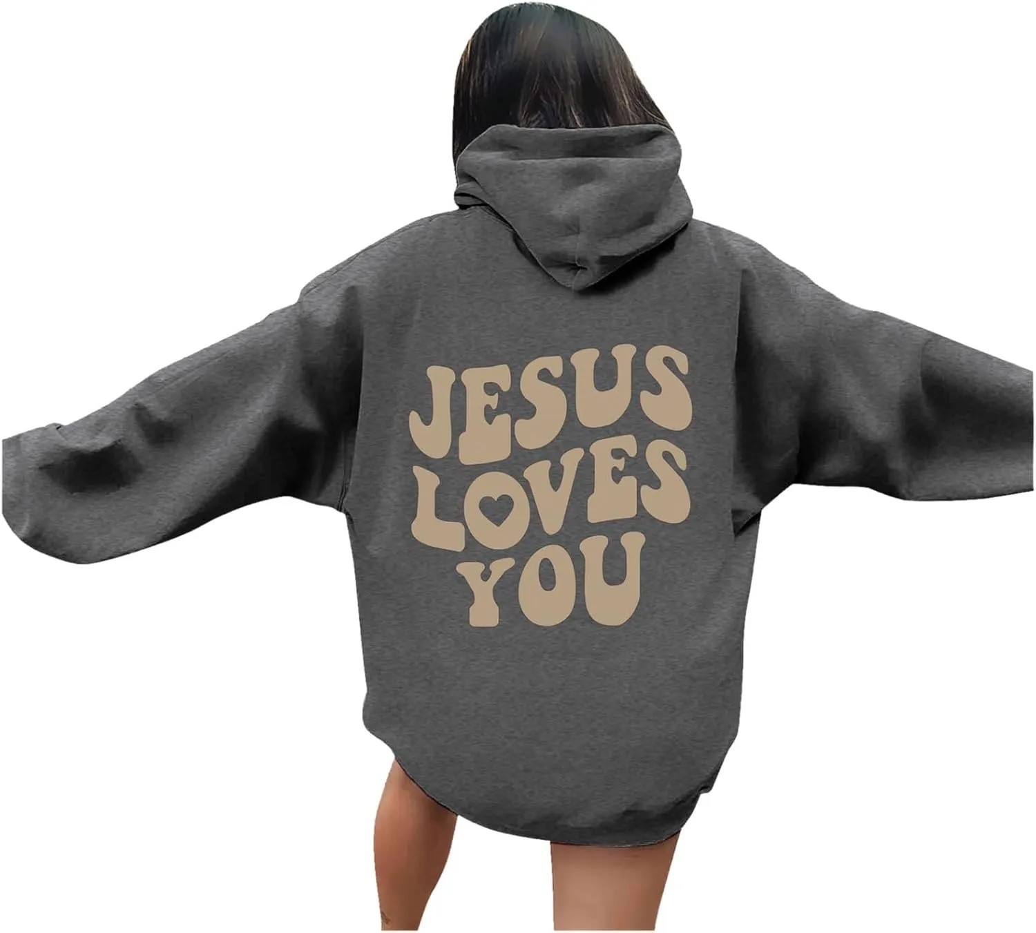 Women's Sweatshirt Plus Size Casual Jesus Letter Print Pullover Sweaters for Women Y2k Hoodies for Women Plus Size