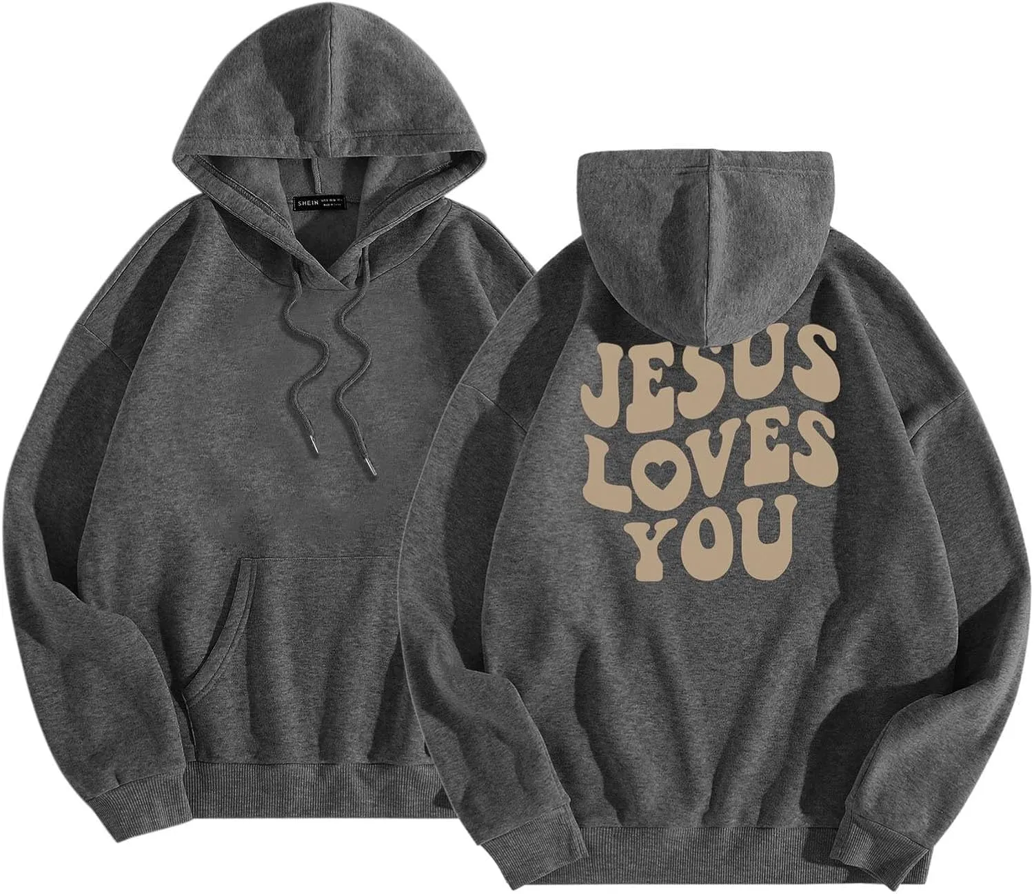Women's Sweatshirt Plus Size Casual Jesus Letter Print Pullover Sweaters for Women Y2k Hoodies for Women Plus Size