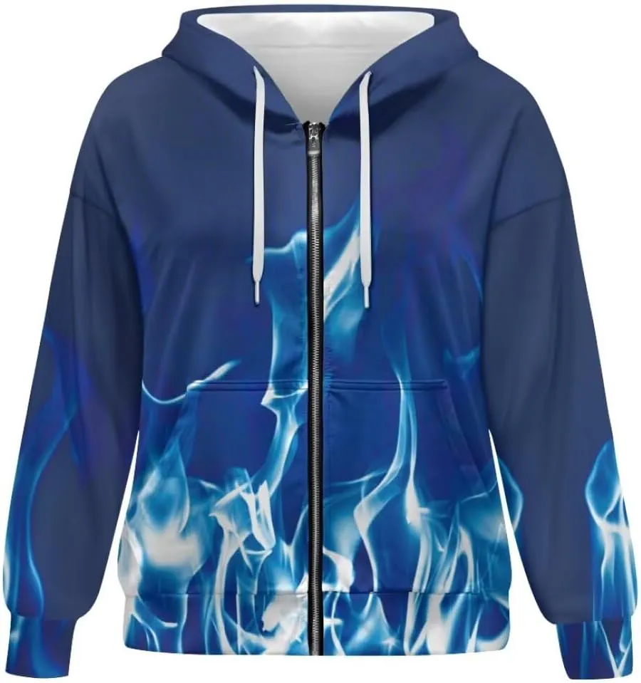 Womens Sweatshirt Zip Up Graphic Hoodies Jacket Lightweight Pullover Hoodie Top Soft Comfy Fall Winter Outfit