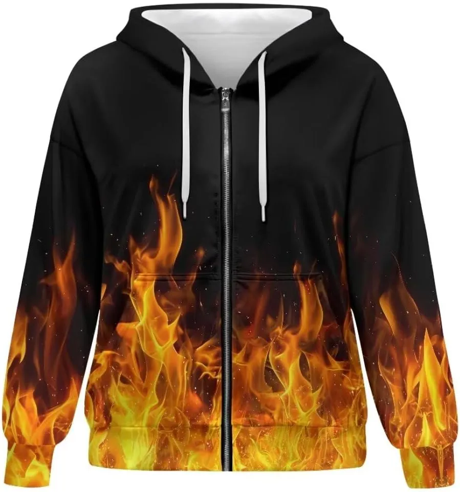 Womens Sweatshirt Zip Up Graphic Hoodies Jacket Lightweight Pullover Hoodie Top Soft Comfy Fall Winter Outfit