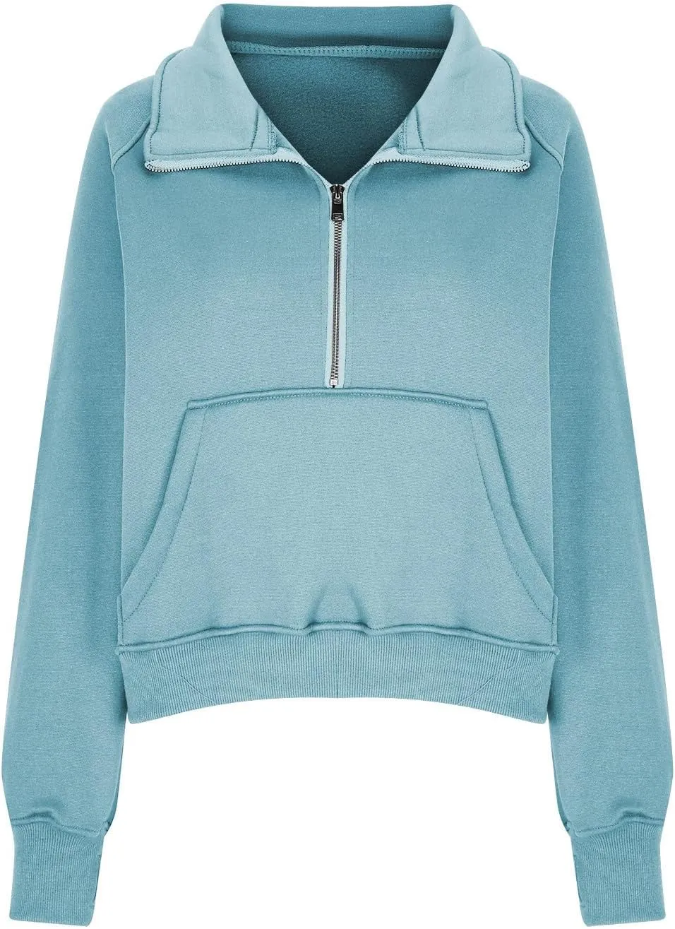 Womens Sweatshirts with Thumb Hole Half Zipper Fleece Athletic Pullovers Mock Neck Fall Winter Oversized Sweat Shirt