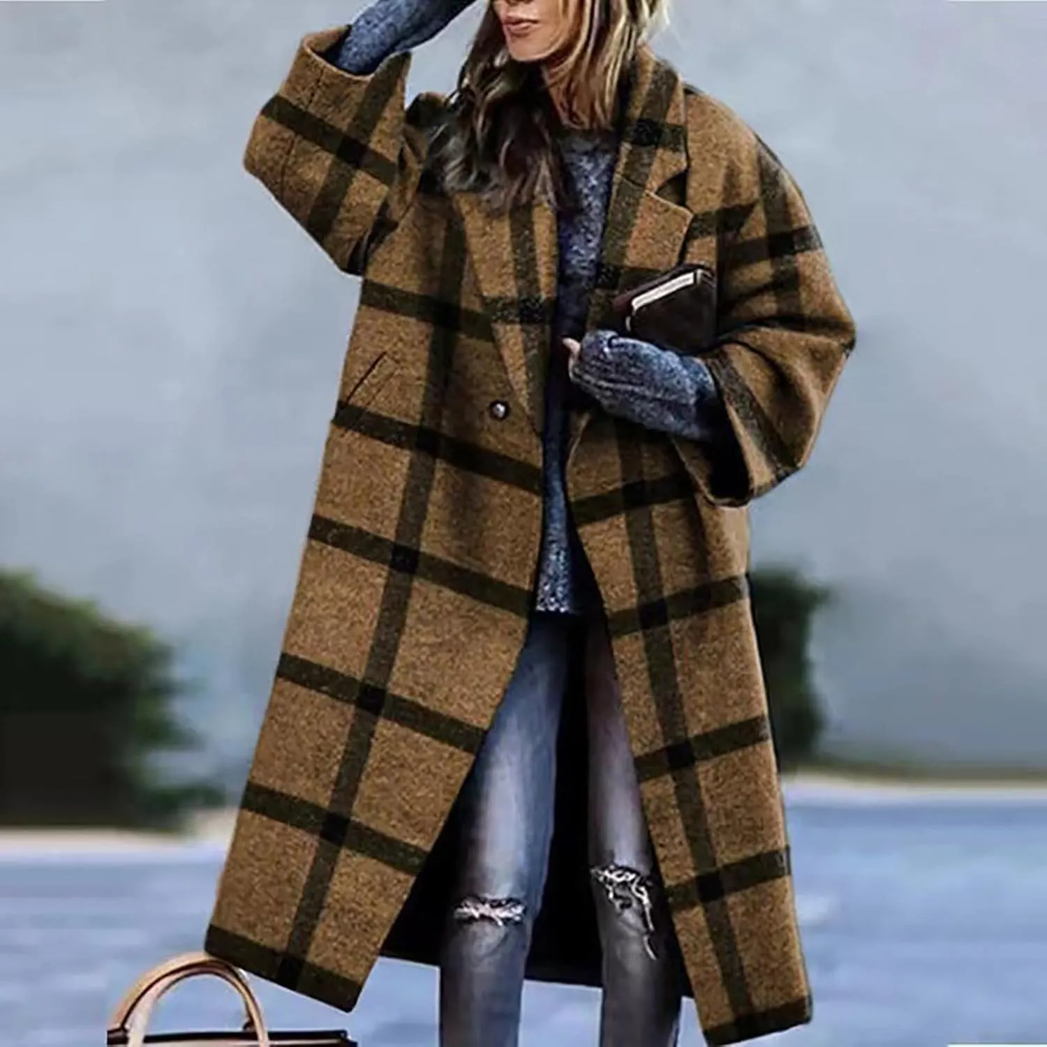 Women's Thicken Fleece Lined Parka Color Hooded Plus Size Coat Mountain Windproof Rain Windbreaker Women's