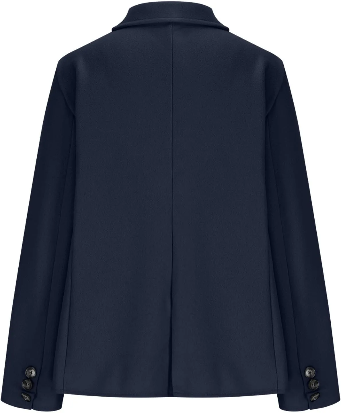 Womens Trench Coat Business Casual Blazers Notch Lapel Pea Coat Plus Size Wool Blend Coats Trendy Work Office Jackets