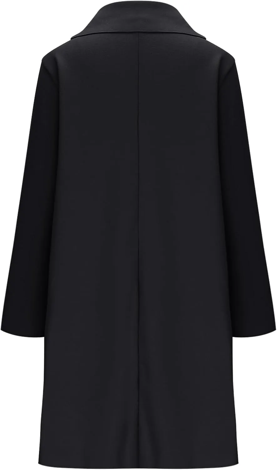 Women's Trench Coats Single Breasted Long Coat Notch Lapel Pea Coat Plus Size Wool Blend Coats Fall Winter Outfits