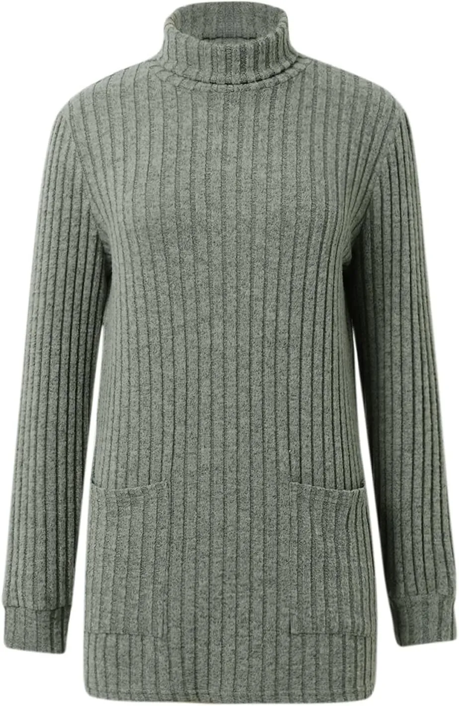 Womens Tunic Tops Sweater Turtleneck Long Sleeve Shirts Oversized Sweaters Pullover with Pockets Fall Fashion 2024
