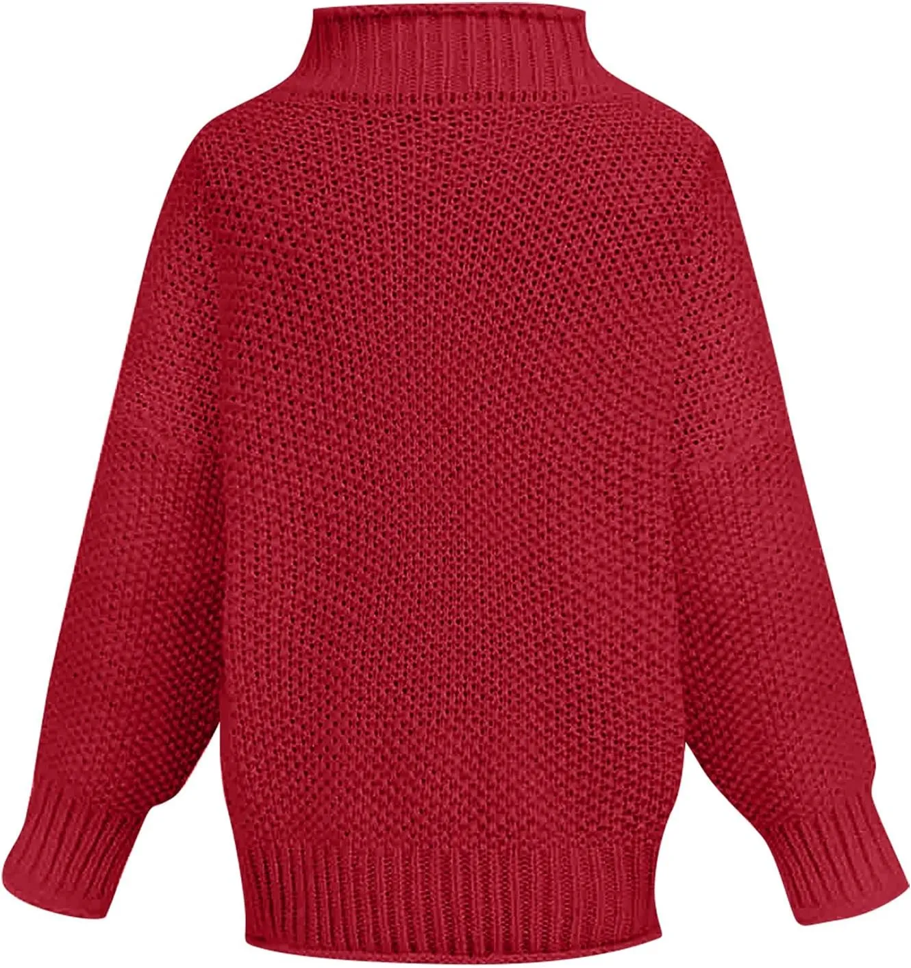 Womens Turtleneck Sweaters Long Sleeve Oversized Fuzzy Knit Chunky Warm Pullover Drop Shoulder Jumper 2023