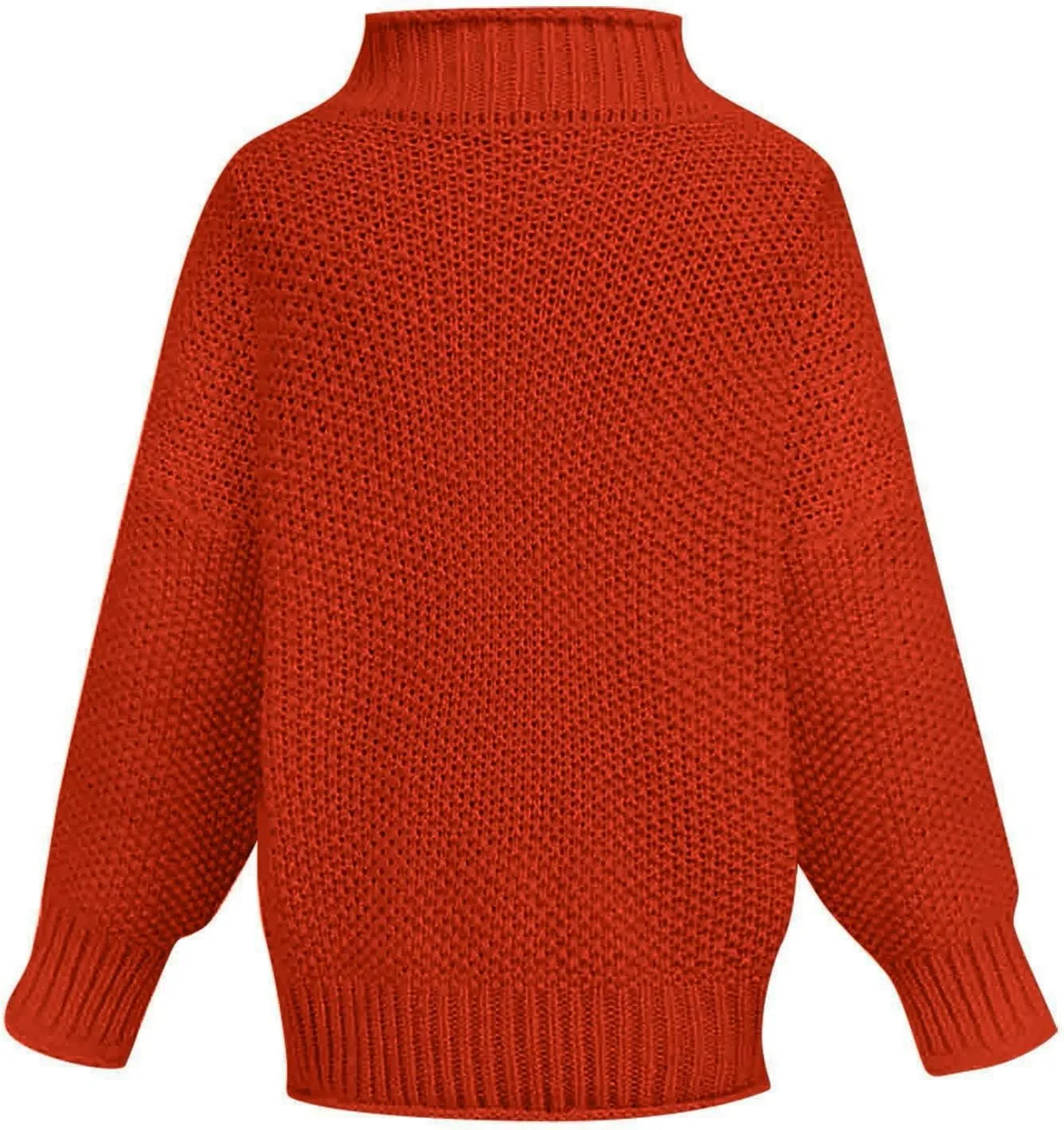Womens Turtleneck Sweaters Long Sleeve Oversized Fuzzy Knit Chunky Warm Pullover Drop Shoulder Jumper 2023