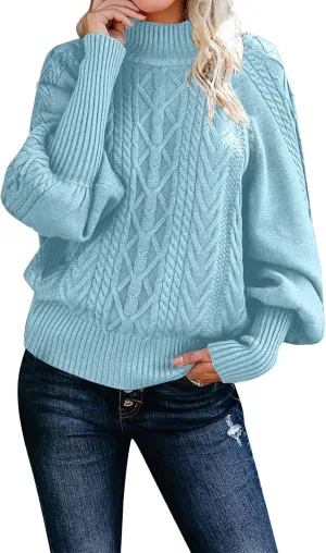 Womens Turtleneck Sweaters Oversized Sweaters Ribbed Knit Sweater Winter Pullover Sweater Chunky Sweaters Jumper Tops