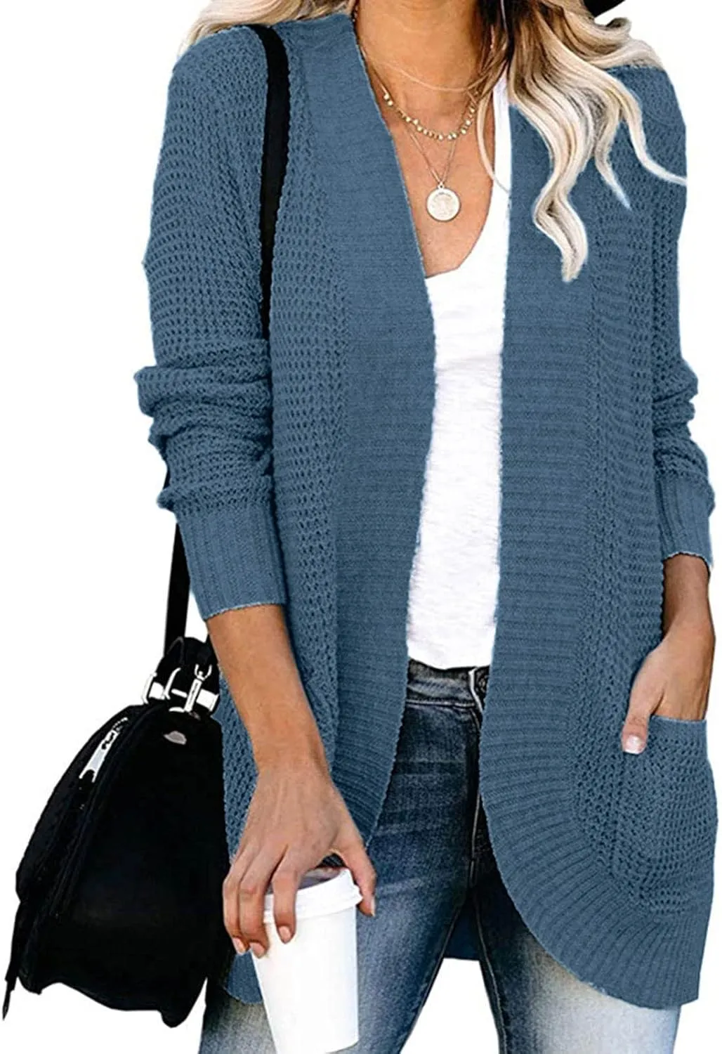 Women's Warm Hooded Cardigan Coats Winter Printed Knitted Button Oversized Long Cardigans Sweater for Women 2023