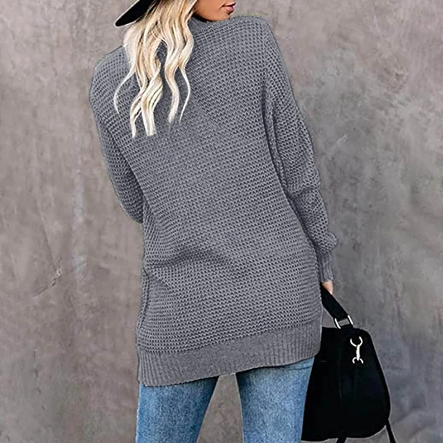 Women's Warm Hooded Cardigan Coats Winter Printed Knitted Button Oversized Long Cardigans Sweater for Women 2023