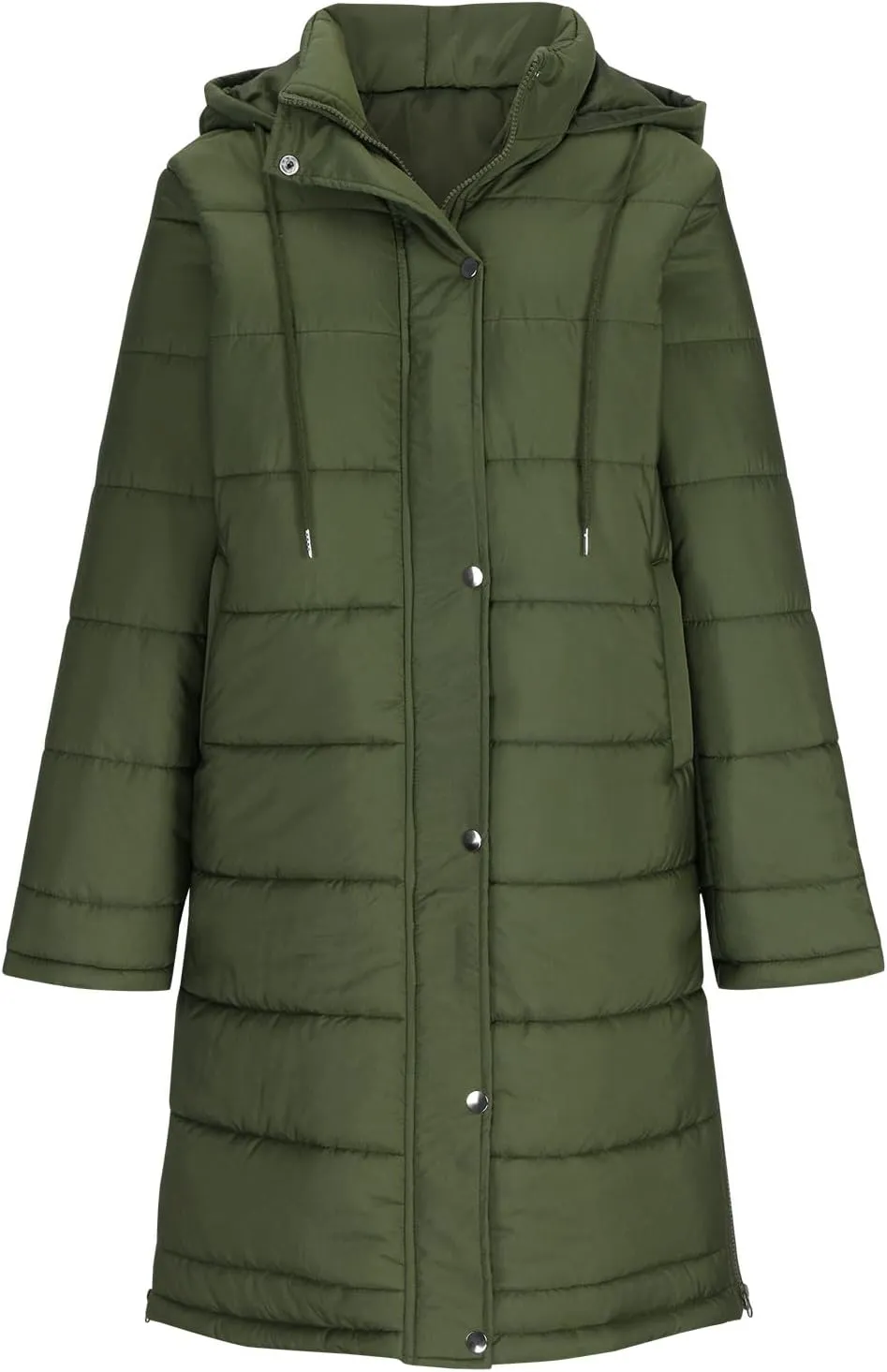 Womens Warm Quilted Puffer Coat Mid Long down Jacket Thickened Padded Winter down Coats Hooded Parka Fashion Jackets