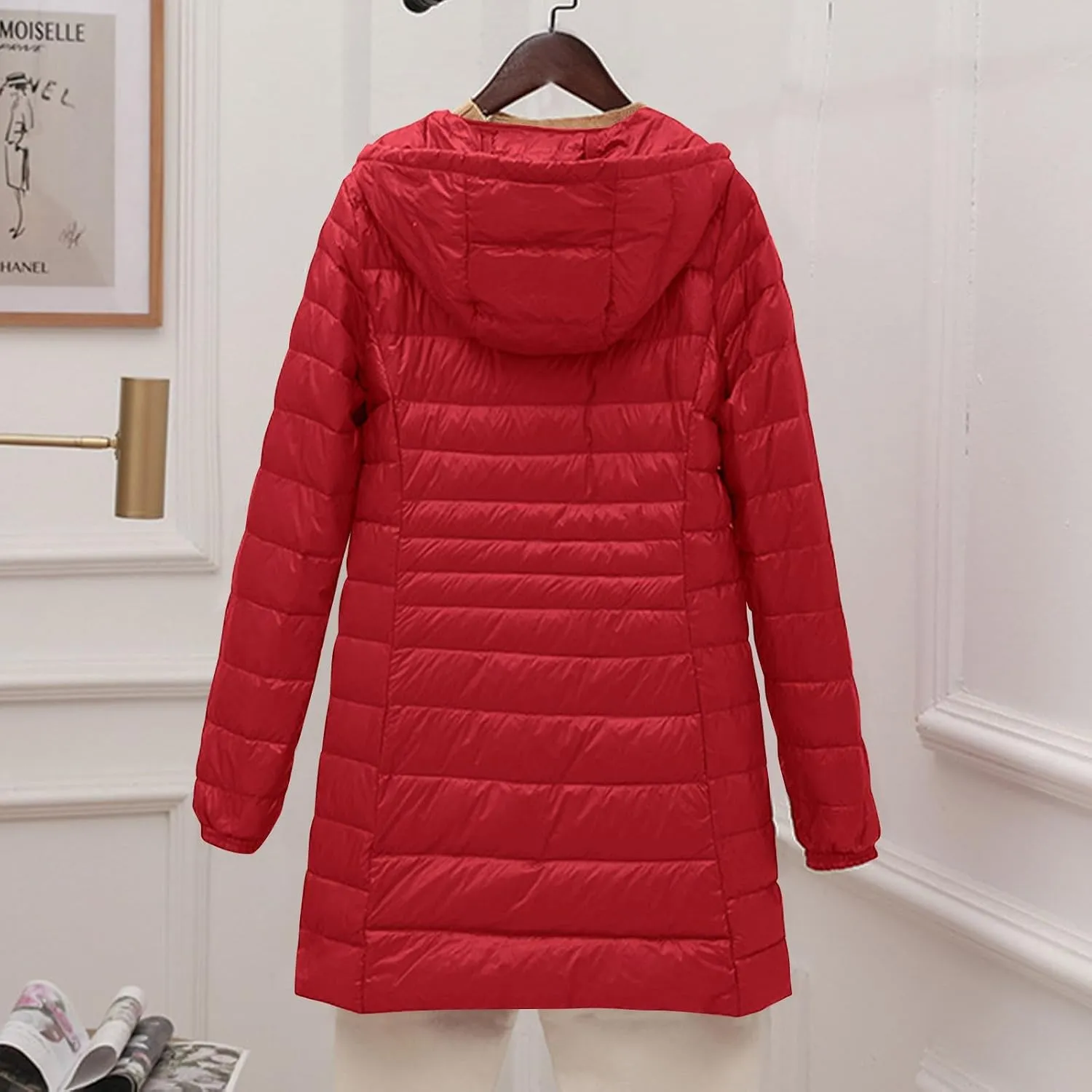 Womens Winter Coats Lightweight Quilted Jackets Thicken Warm Puffer Jackets Long Down Coats Slim Fit Windproof Outwear