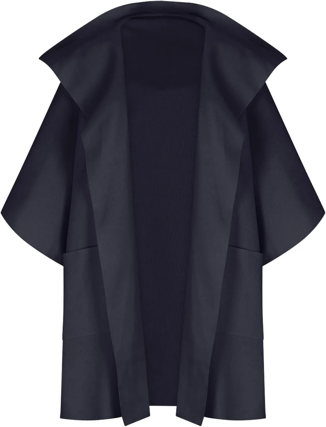 Womens Winter Trench Coat Oversized Wool Blend Jacket Warm Thick Jacket Peacoat Plus Size Batwing Sleeve Cardigan