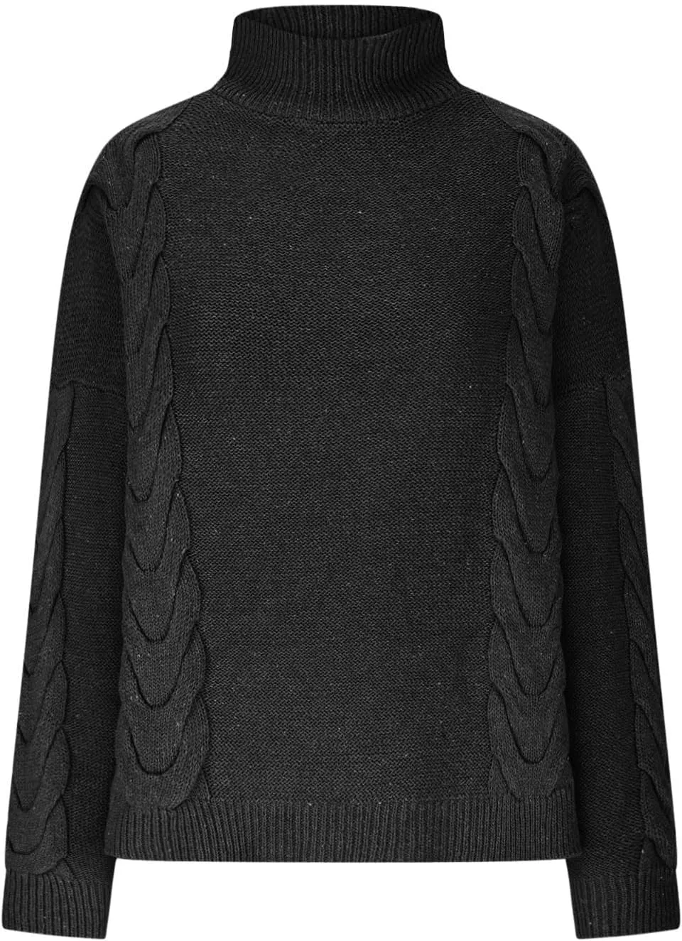 Women's Winter Warm Long Sleeve Turtleneck Oversized Sweater Trendy Casual Solid Color Loose Cable Knit Pullover Tops