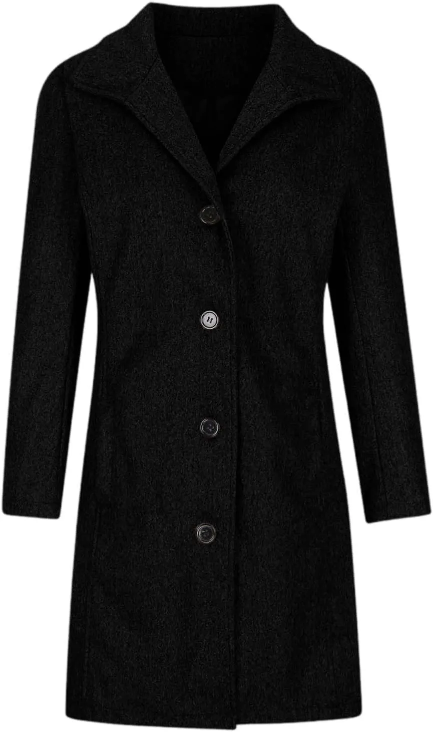 Women's Wool Blend Coat 2024 Winter Jackets Mid Long Warm Pea Coats Dressy Slim fit Trench Overcoat with Pockets