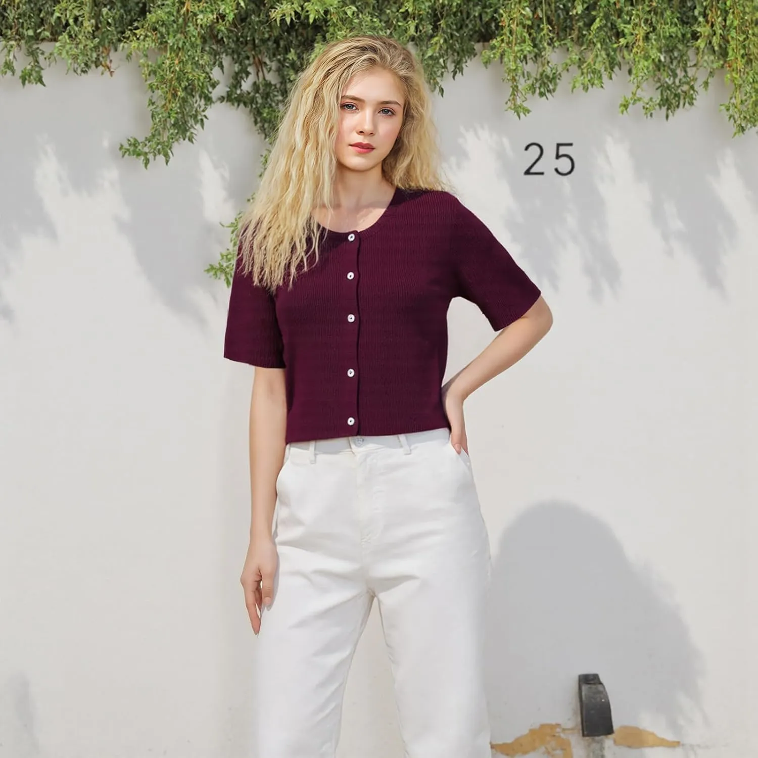 Women's Y2K Button Down Cardigans Shirts Summer Short Sleeve Knitted Blouse Top Going Out Cropped Knit Tops