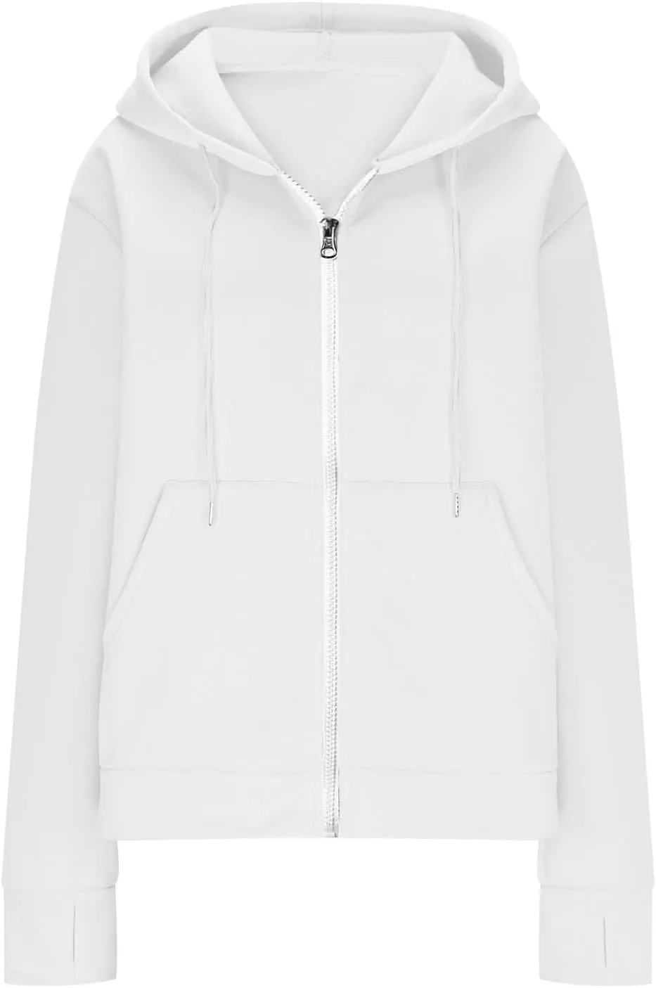 Womens Zip Up Hoodie Cropped Sweatshirts Thumb Hole Fleece Jackets Cropped Comfort Fall Loose Outfits Loose Outfits