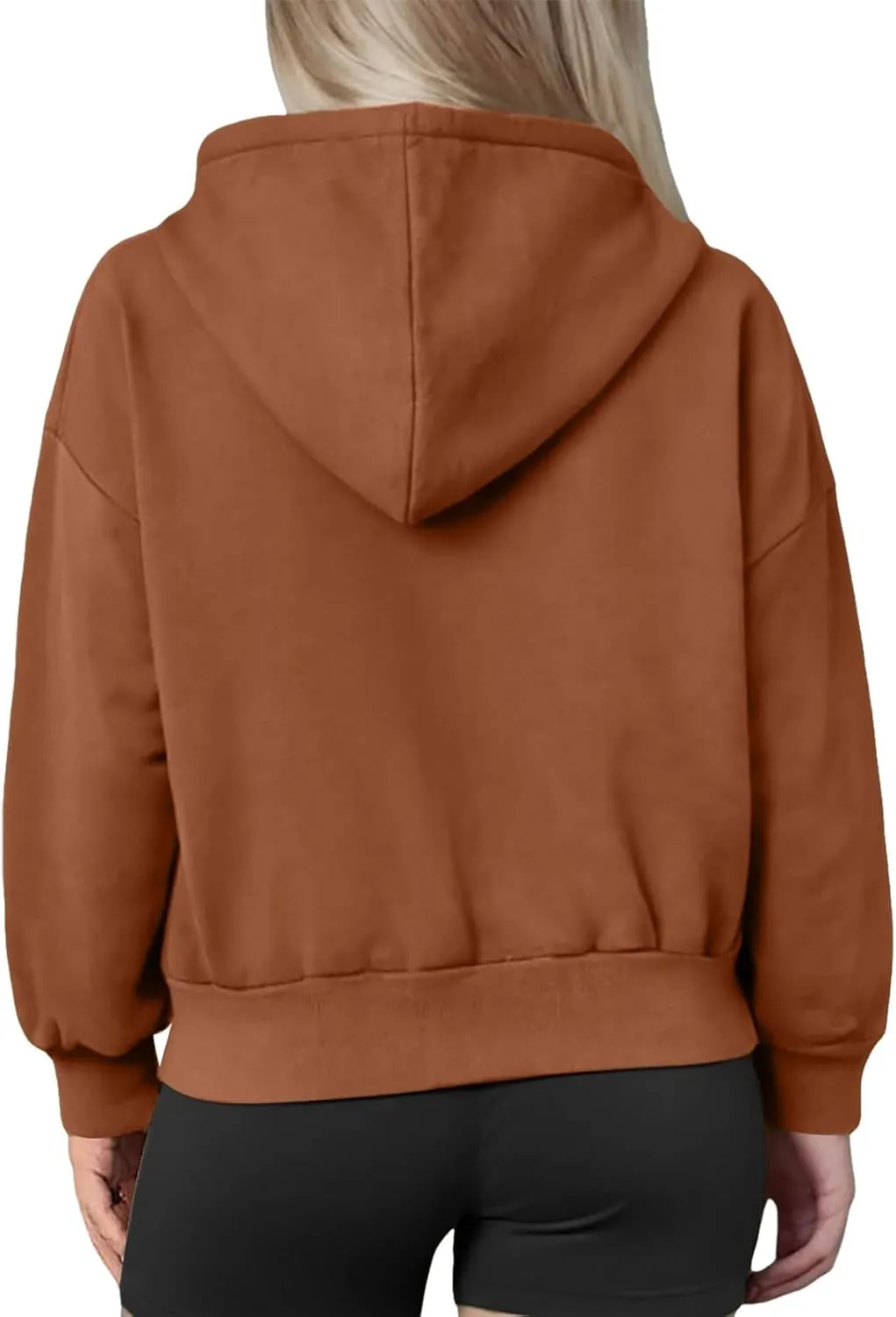 Womens Zip Up Hoodies Cropped Long Sleeve Sweatshirt Fleece Y2k Hooded Jacket 2024 Trendy Fall Winter Clothes