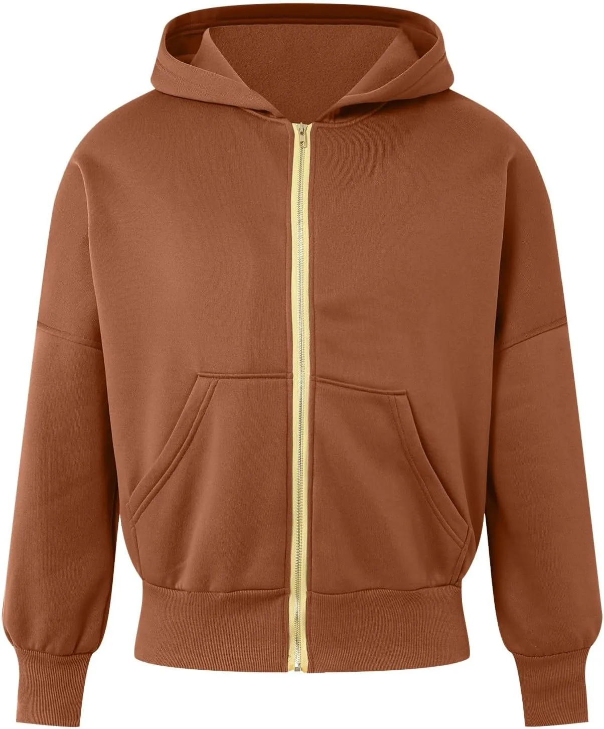 Womens Zip Up Hoodies Cropped Long Sleeve Sweatshirt Fleece Y2k Hooded Jacket 2024 Trendy Fall Winter Clothes