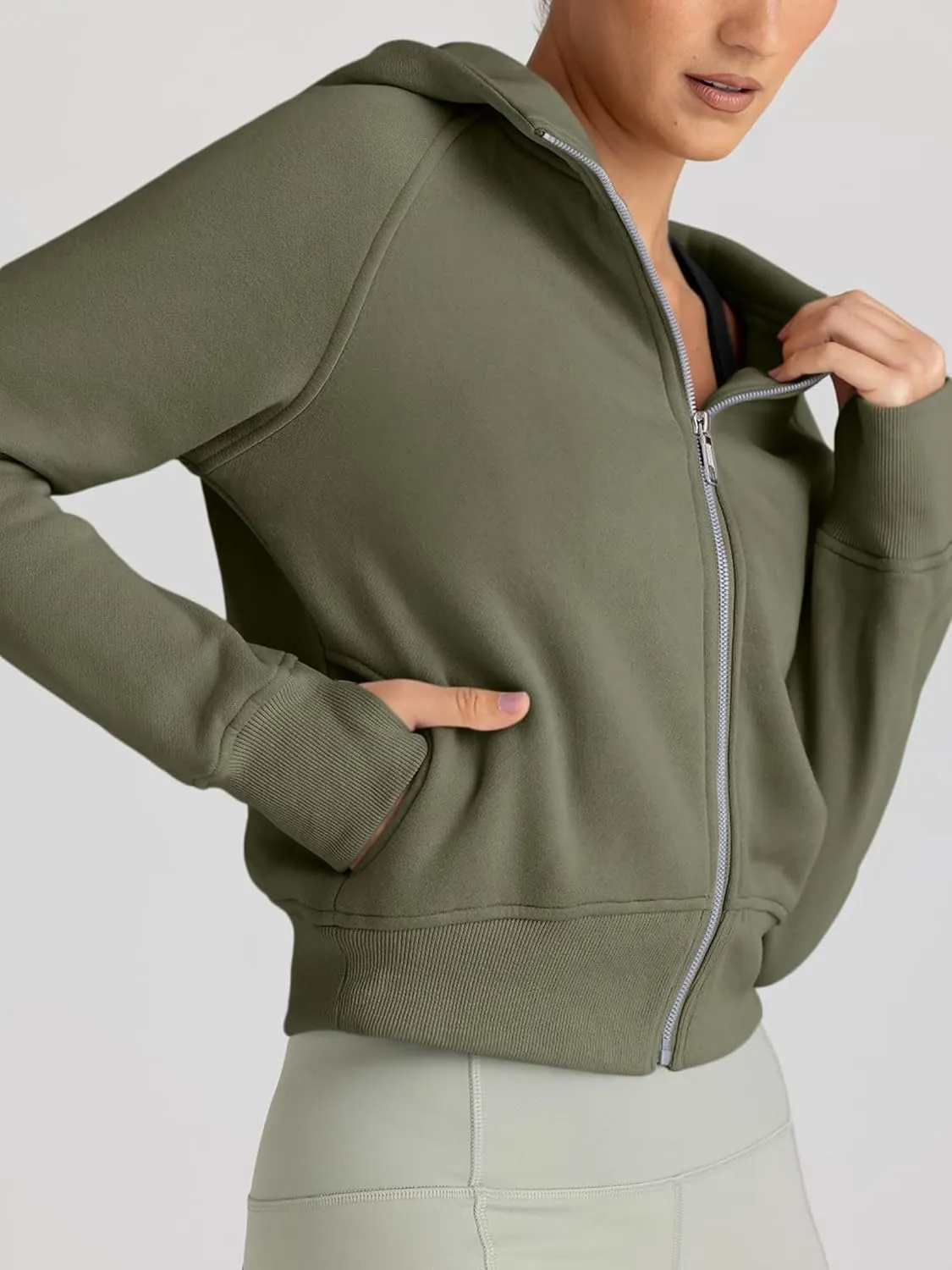 Womens Zip Up Hoodies Jackets Cropped Sweatshirts Fleece Fall Outfits Casual Comfy Y2k Tops Winter Clothes 2024