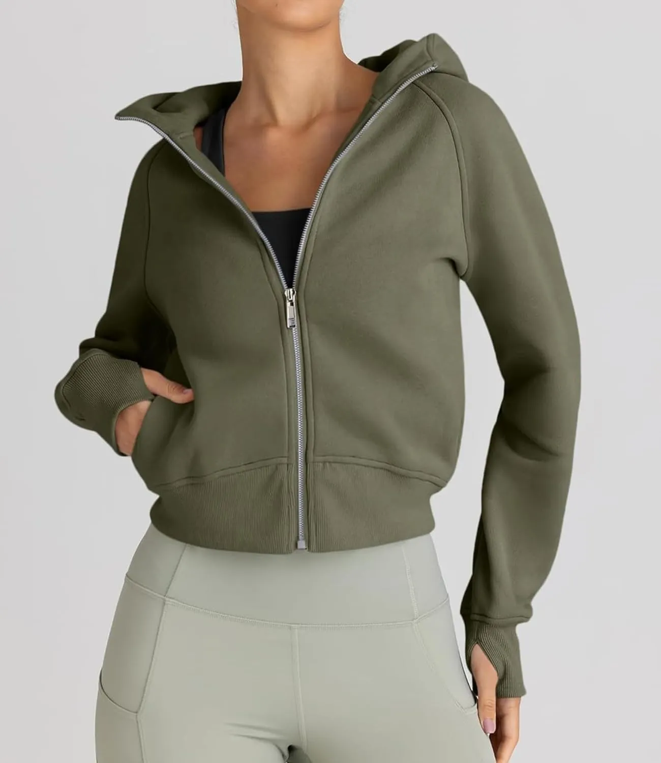 Womens Zip Up Hoodies Jackets Cropped Sweatshirts Fleece Fall Outfits Casual Comfy Y2k Tops Winter Clothes 2024