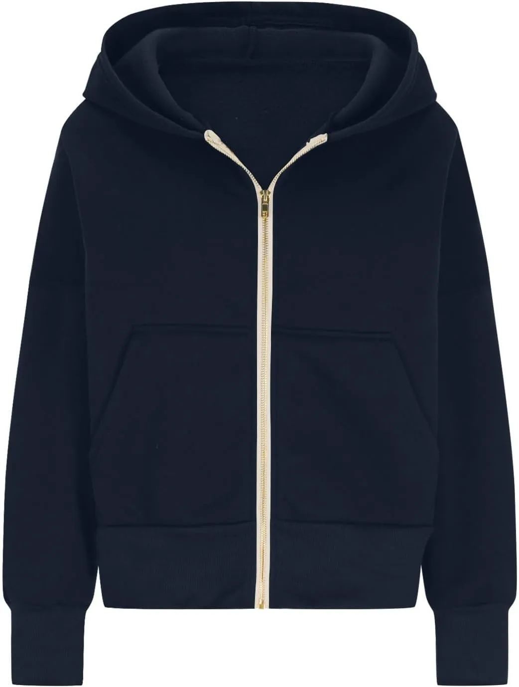 Womens Zip Up Hoodies Oversized Crop Sweatshirt Casual Fleece Hooded Jacket Fall Fashion 2024 Trendy Winter Clothes