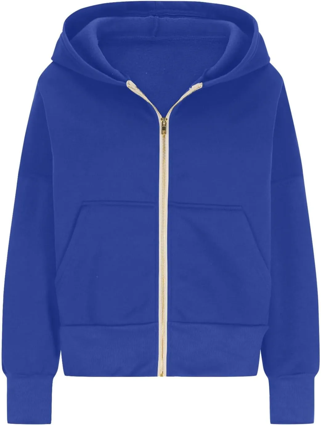 Womens Zip Up Hoodies Oversized Crop Sweatshirt Casual Fleece Hooded Jacket Fall Fashion 2024 Trendy Winter Clothes