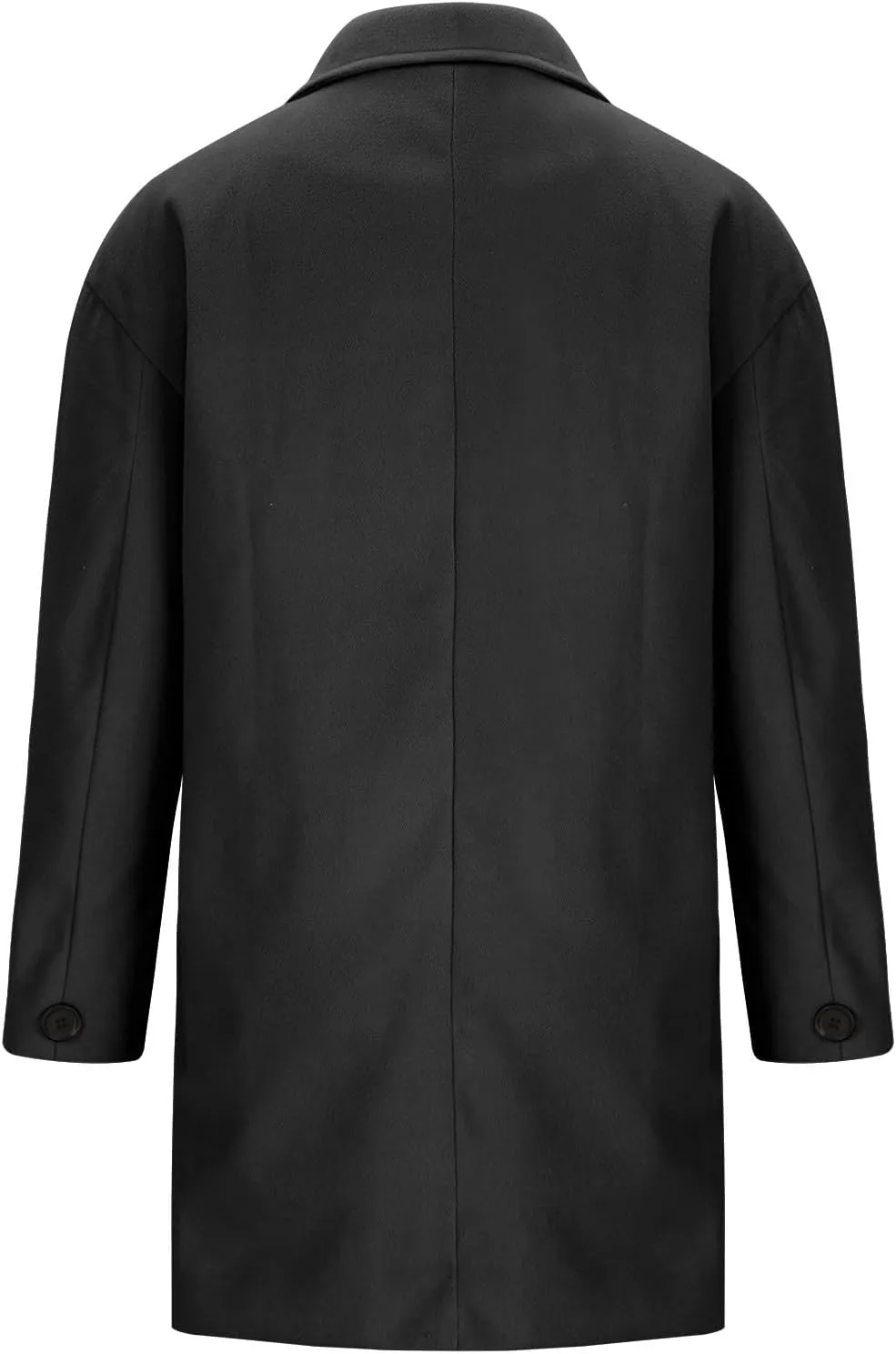 Wool Coat for Women Casual Open Front Lapel Jackets Winter Long Sleeve Overcoat Trendy Trench Coats with Pockets