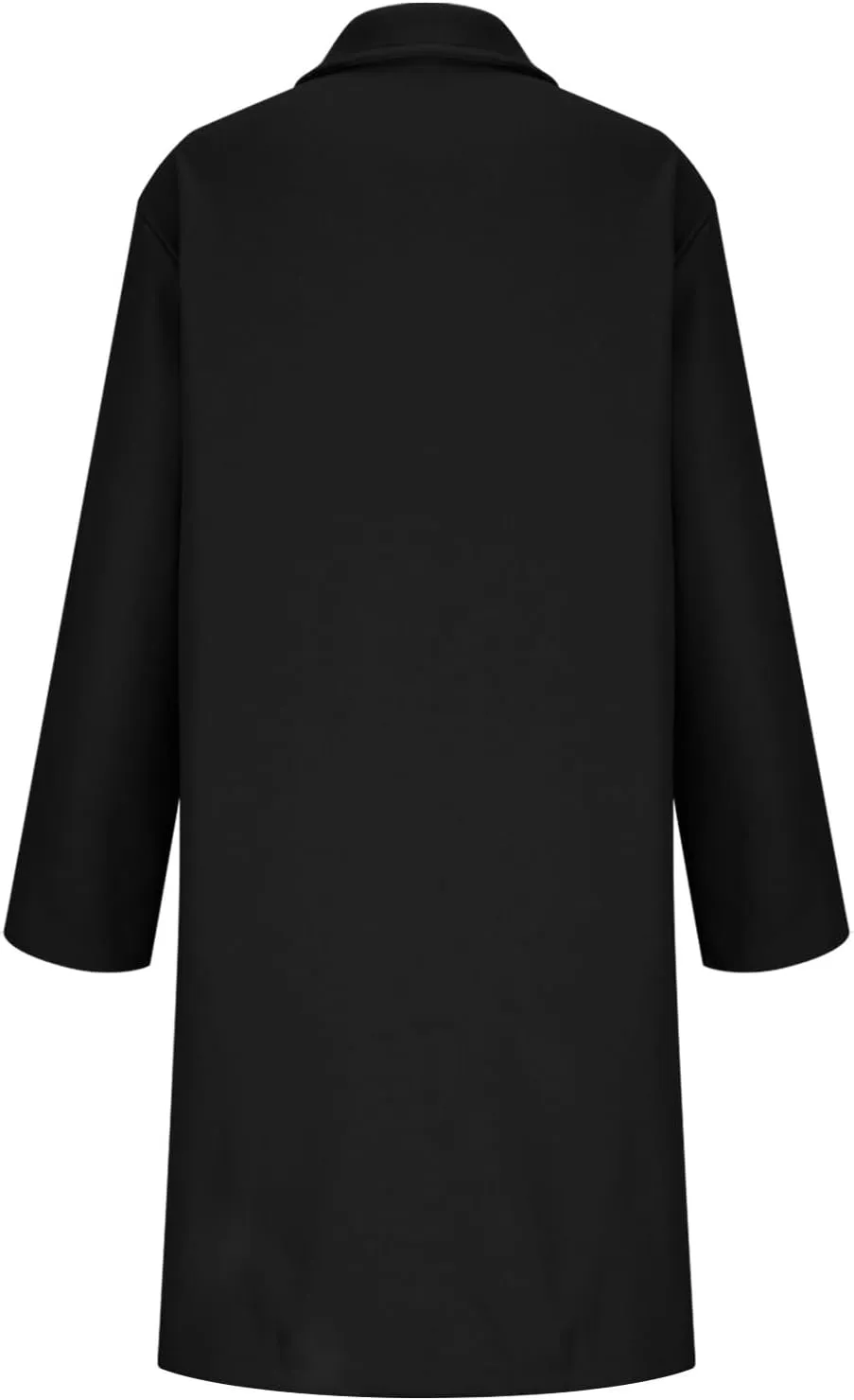 Wool Pea Coat for Women Elegant Lapel Collar Double Breasted Trench Coat Winter Warm Long Overcoats Outwear