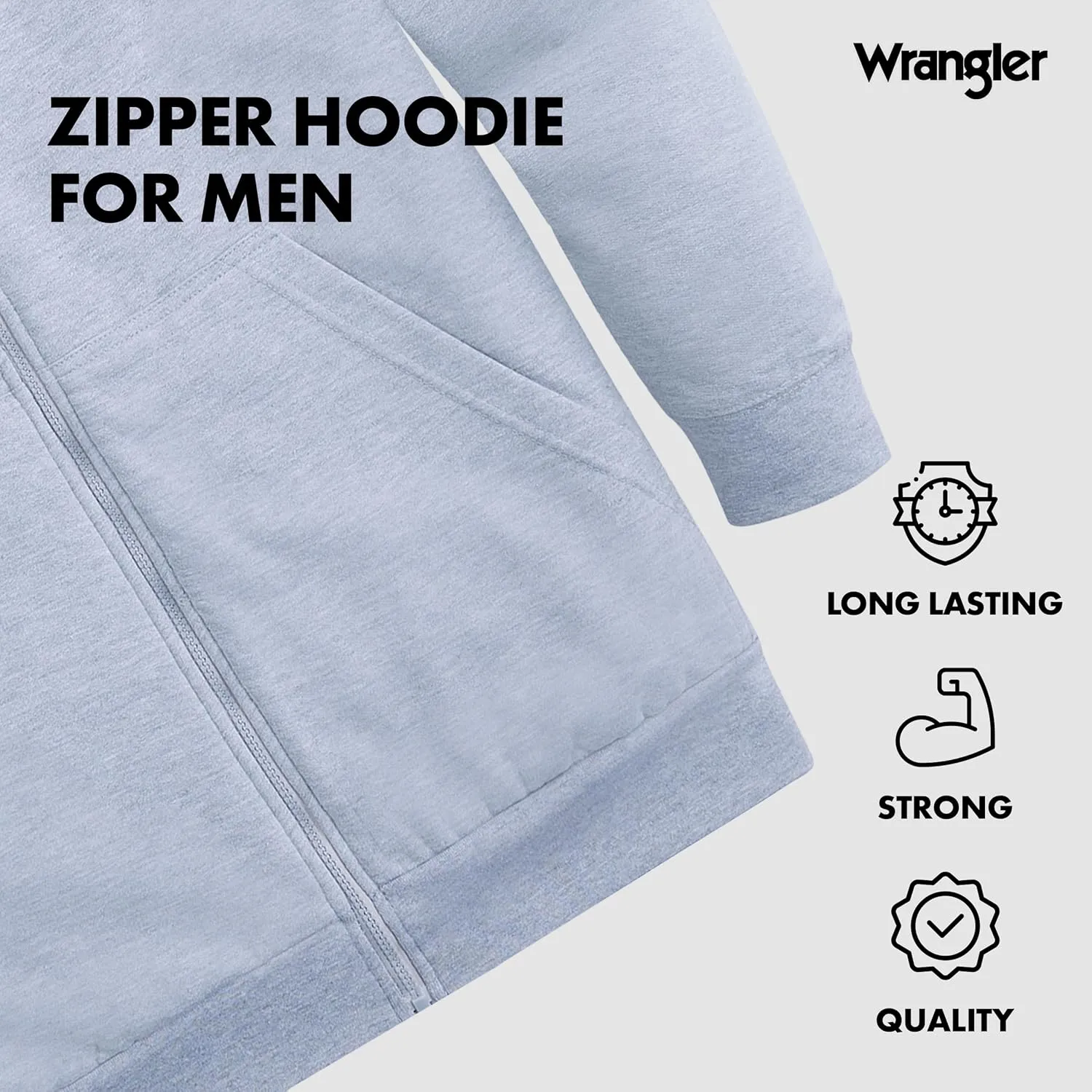 Wrangler Hoodies for Men Big and Tall - Sherpa Lined Zip Up Sweatshirt