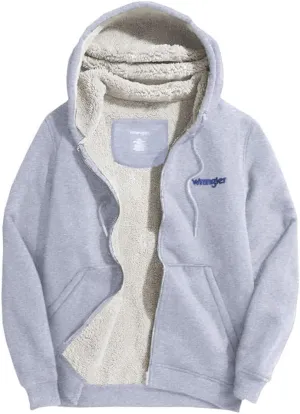 Wrangler Hoodies for Men Big and Tall - Sherpa Lined Zip Up Sweatshirt